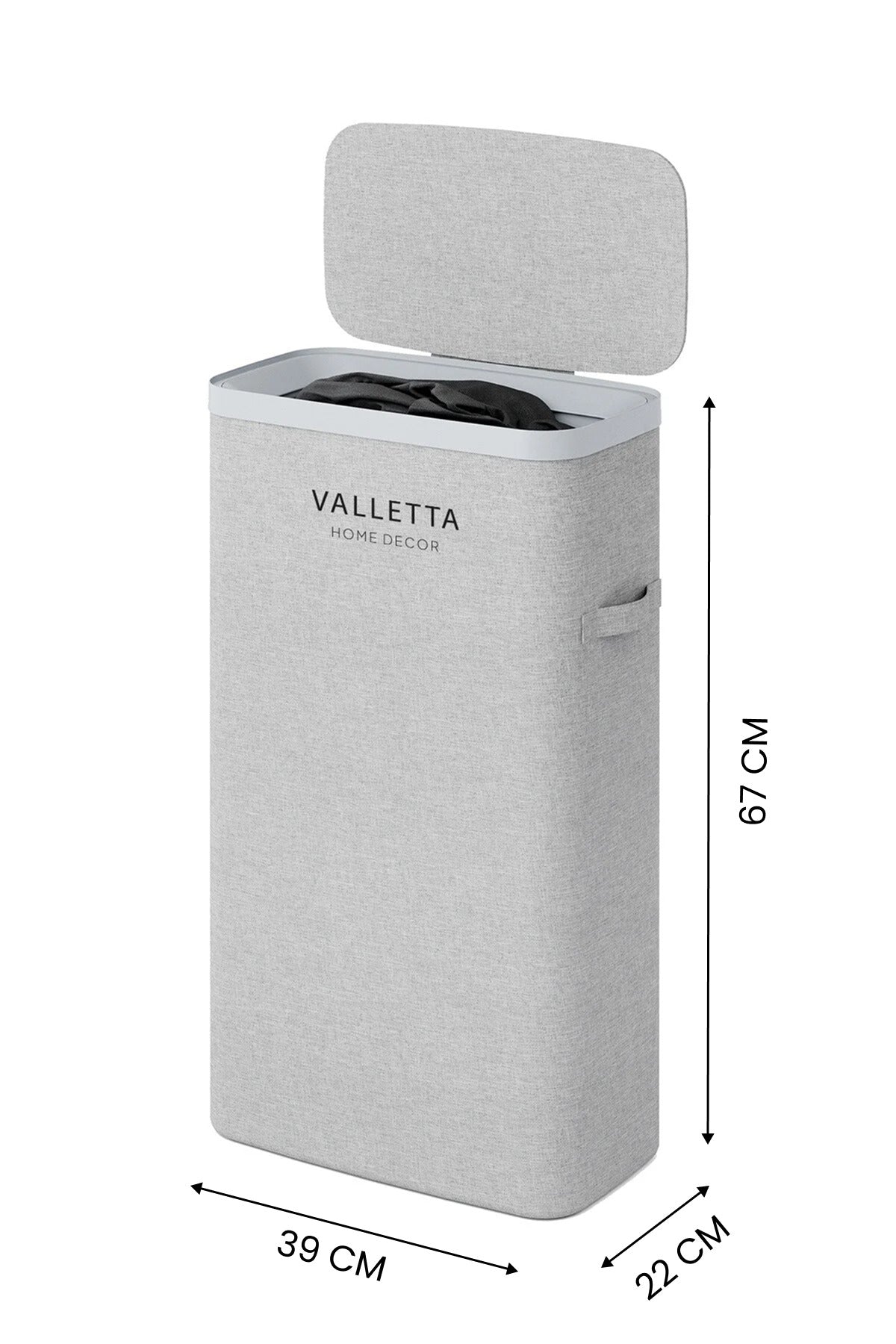 Paloma 40l Tek Yıkanabilir Bölmeli Katlanabilir Kumaş Kirli Çamaşır Sepeti Light Gray