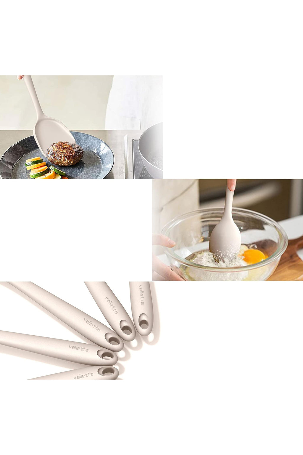 Maracas Isıya Dayanıklı Yanmaz Yapışmaz Silikon Spatula Seti 25 Parça Vanilya