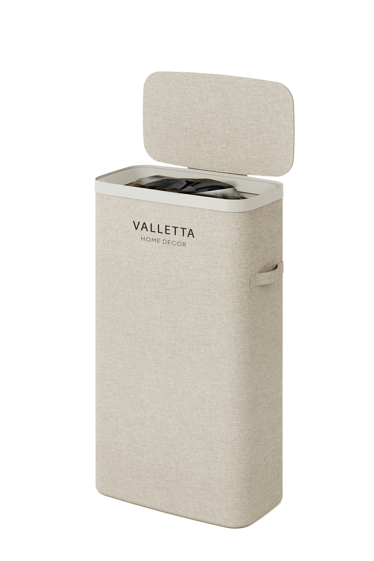 Paloma 40l Tek Yıkanabilir Bölmeli Katlanabilir Kumaş Kirli Çamaşır Sepeti Cappuccino Beige
