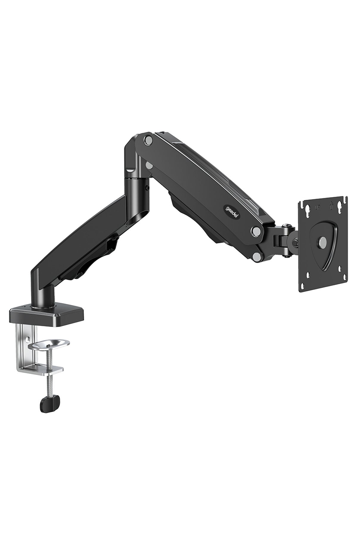17-32 İnç Amortisörlü Monitör Kolu Tam Hareketli VESA Uyumlu Masa Kelepçeli Monitör Standı (2-9 kg) - Siyah