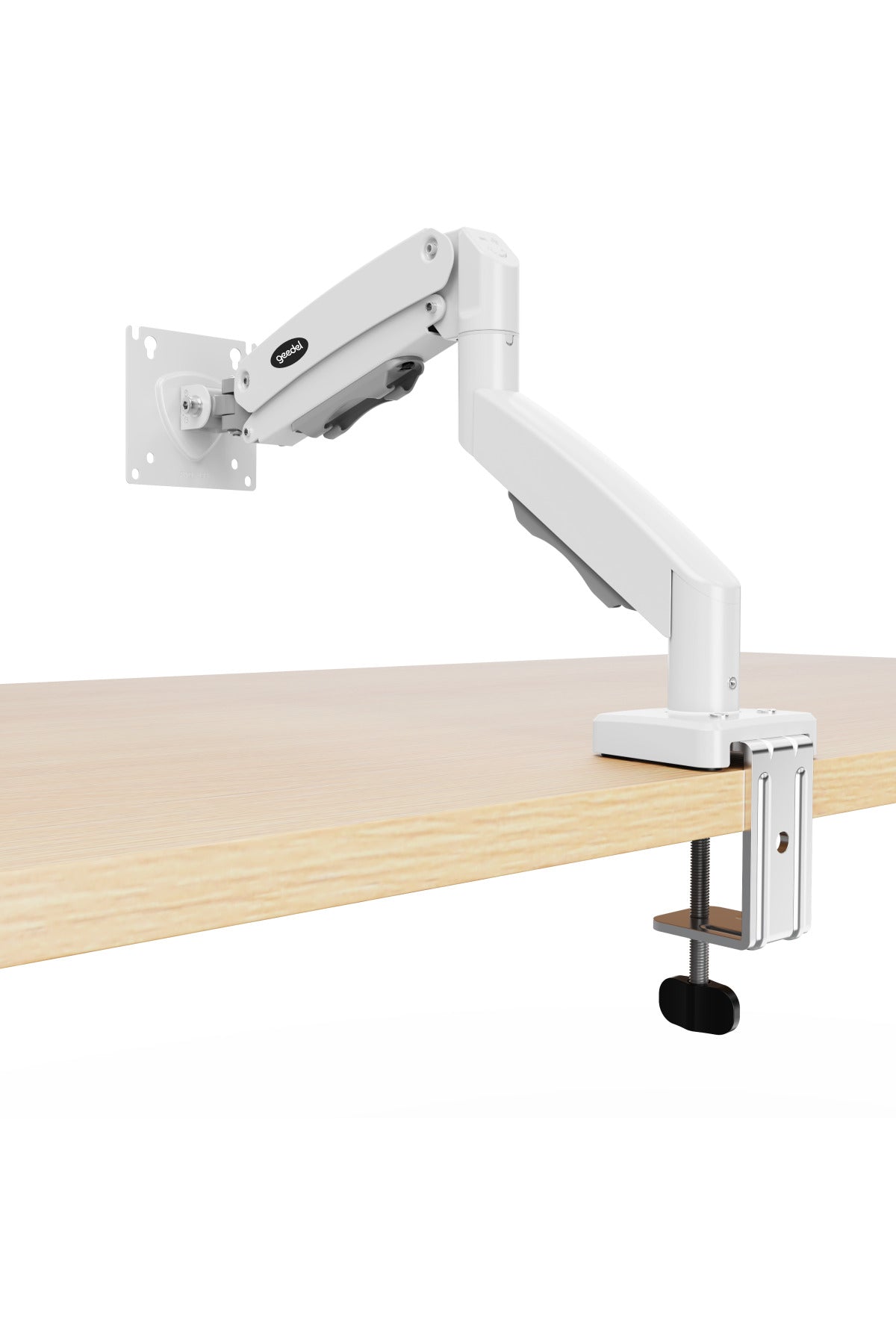 17-32 İnç Amortisörlü Monitör Kolu Tam Hareketli VESA Uyumlu Masa Kelepçeli Monitör Standı (2-9 kg) - BEYAZ