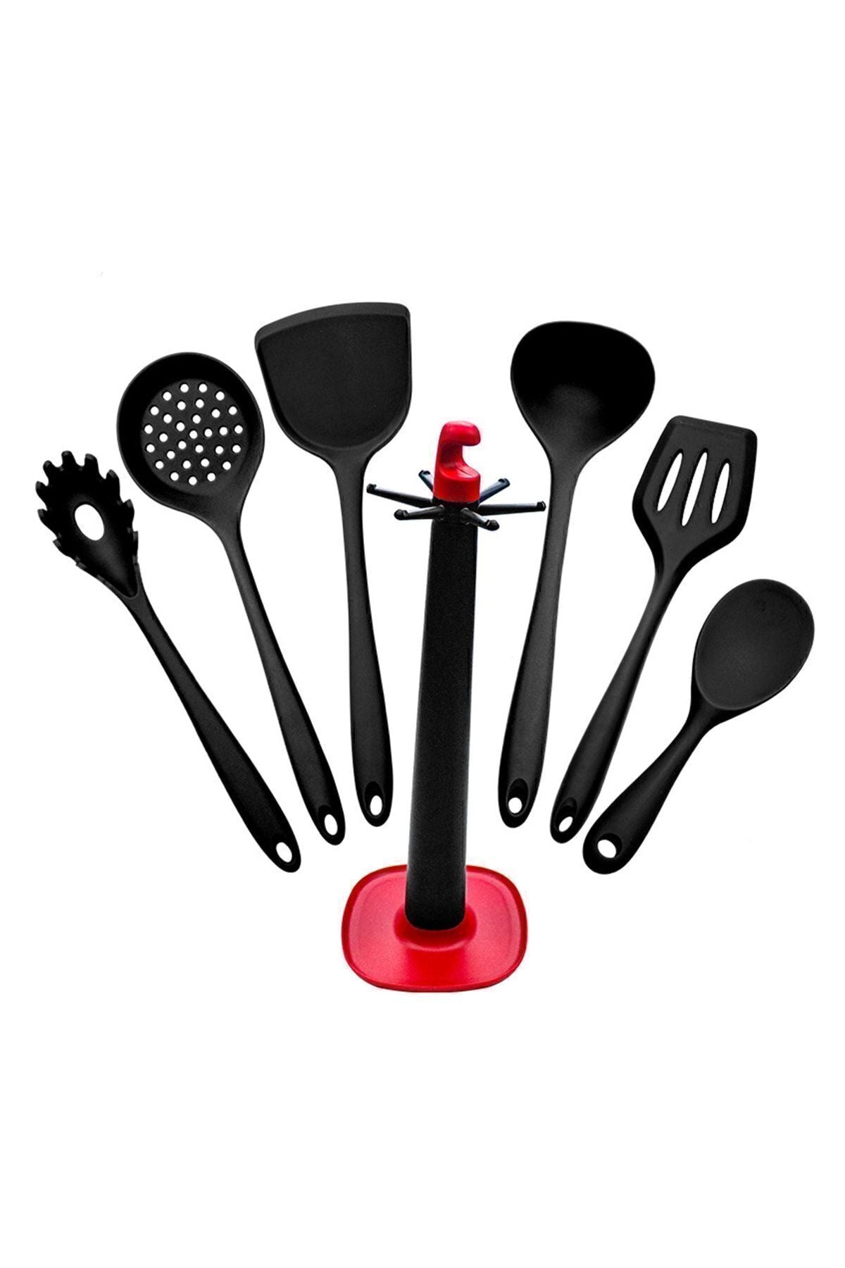 Claris Standlı 7 Parça Spatula Set Siyah