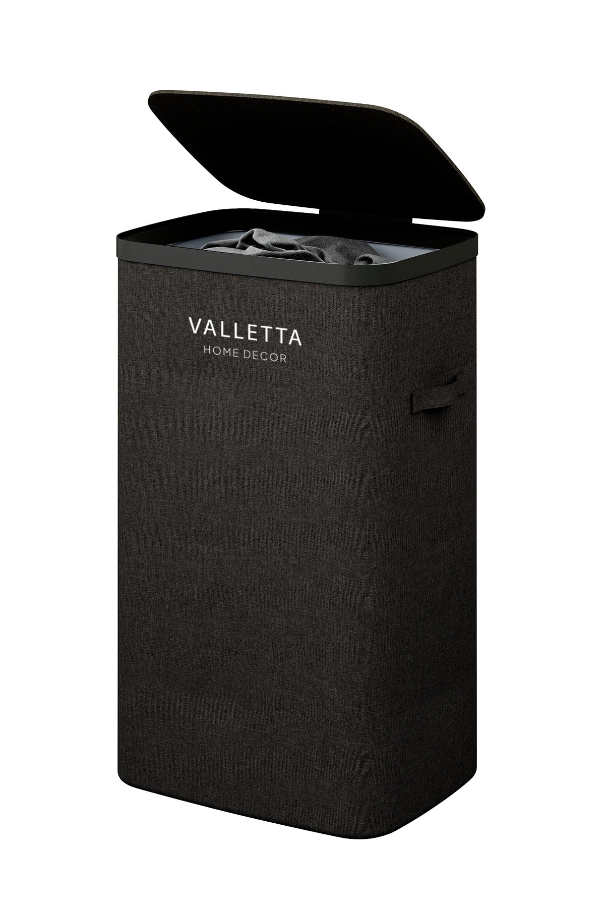 Paloma 60l Tek Yıkanabilir Bölmeli Katlanabilir Kumaş Kirli Çamaşır Sepeti Ink Black