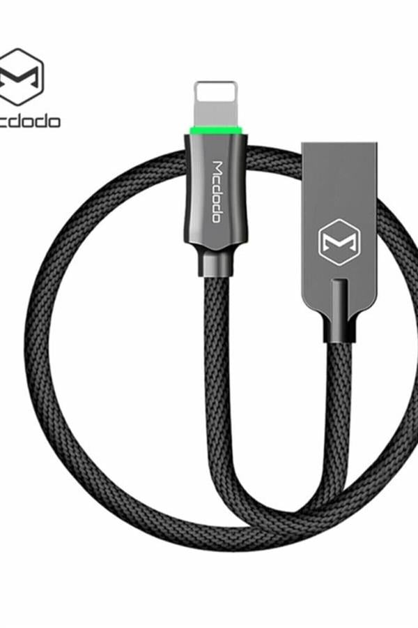 MCDODO CA-3901 LİGHTNİNG AUTO POWER OFF ÖRGÜ DATA-ŞARJ KABLOSU 1.2M 2.4A - GRİ