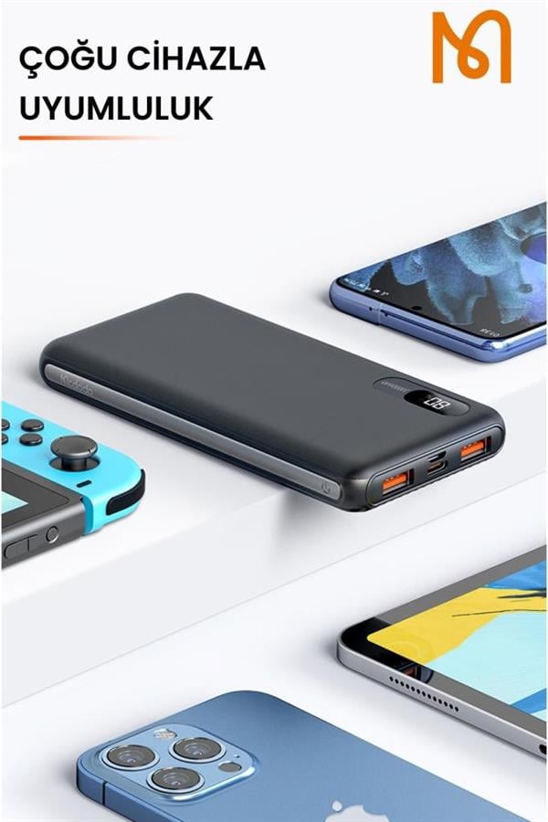 Mc-4341 10000 Mah Çift Usb Çıkışlı Hızlı Şarj Özellikli Led Göstergeli Powerbank - Siyah