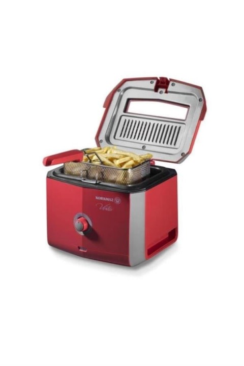A486-02 Vertex 900 W 800 gr Isı Ayarlı Fritöz Kırmızı