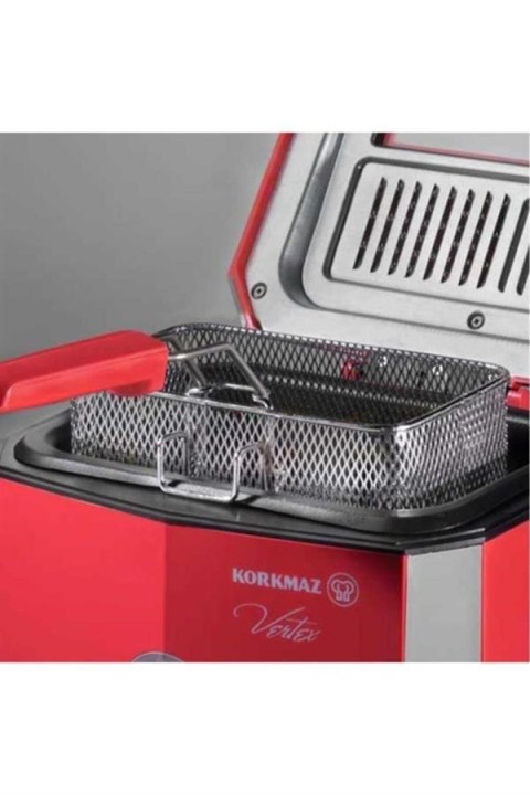 A486-02 Vertex 900 W 800 gr Isı Ayarlı Fritöz Kırmızı