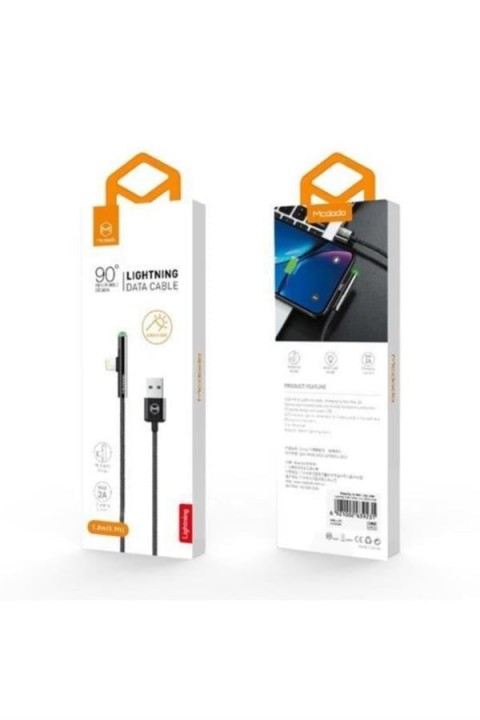 Ca-6271 L Tipi Iphone Oyuncu Data-şarj Kablo 1.8m-siyah