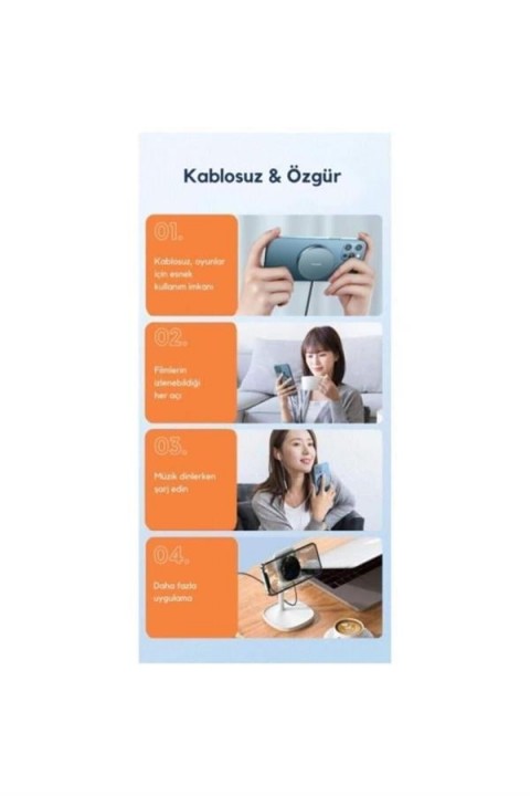 Ch-8720 Manyetik Magsafe Kablosuz Hızlı Şarj Cihazı Siyah