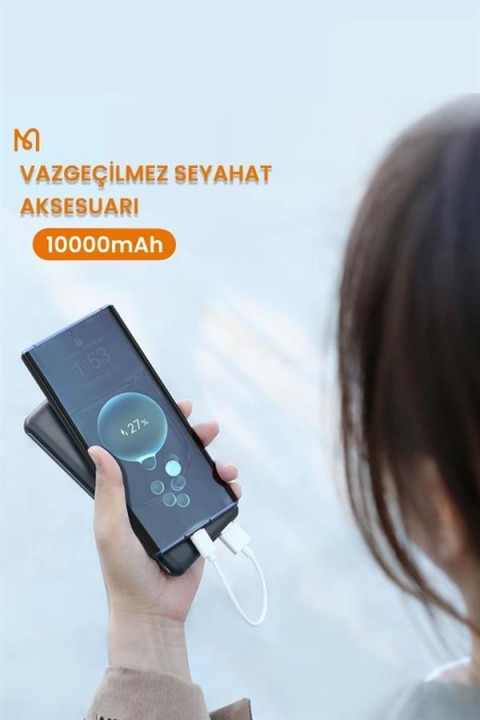 Mc-4341 10000 Mah Çift Usb Çıkışlı Hızlı Şarj Özellikli Led Göstergeli Powerbank - Siyah