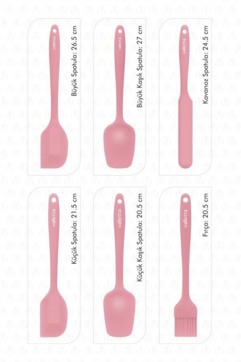 VALLETTA VLT1154 DRONGO 6'LI SPATULA SET PEMBE