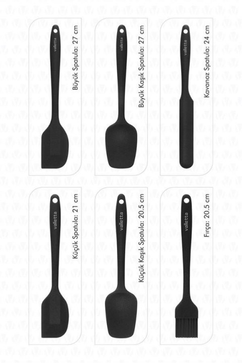 VALLETTA VLT1016 DRONGO 6'LI SPATULA SET SİYAH