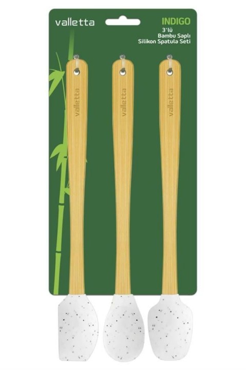 VALLETTA INDIGO VLT1516 SPATULA 3'LÜ SET - BEYAZ NOKTALI