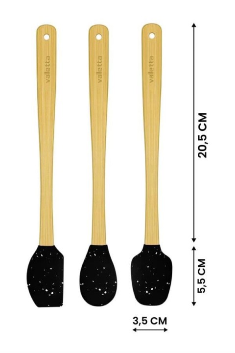 VALLETTA INDIGO VLT1520 SPATULA 3'LÜ SET - SİYAH NOKTALI