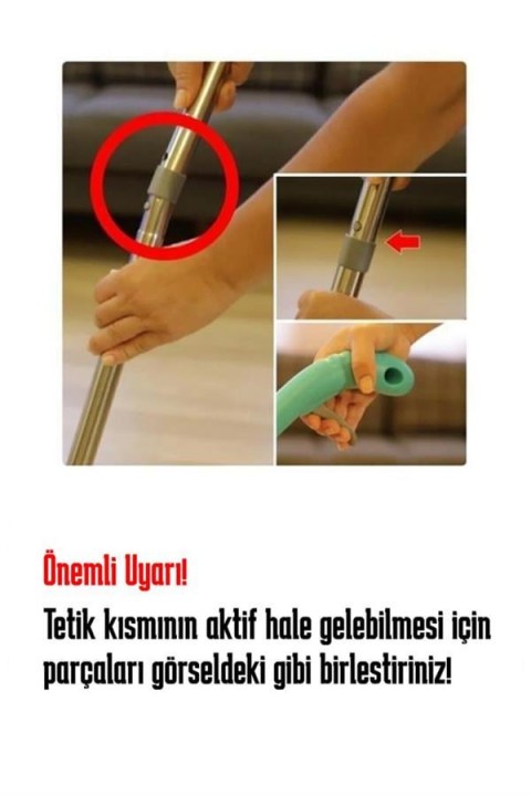 Vitello Sprey Mop 360 Derece Dönen Su Püskürtmeli Spray Mop 4 Adet Mikrofiber Mop Bezi Gri