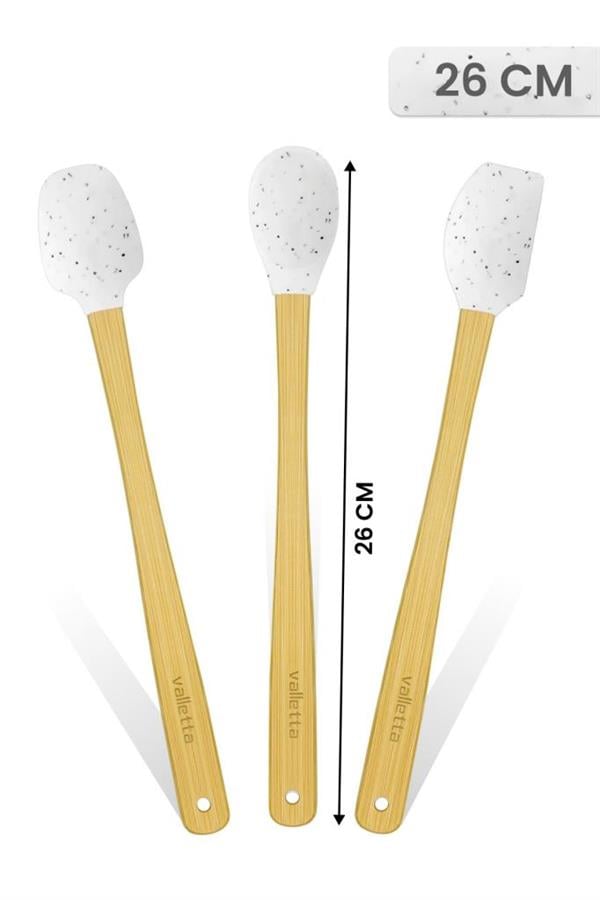 VALLETTA INDIGO VLT1516 SPATULA 3'LÜ SET - BEYAZ NOKTALI