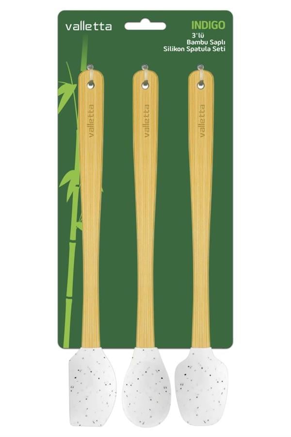 VALLETTA INDIGO VLT1516 SPATULA 3'LÜ SET - BEYAZ NOKTALI