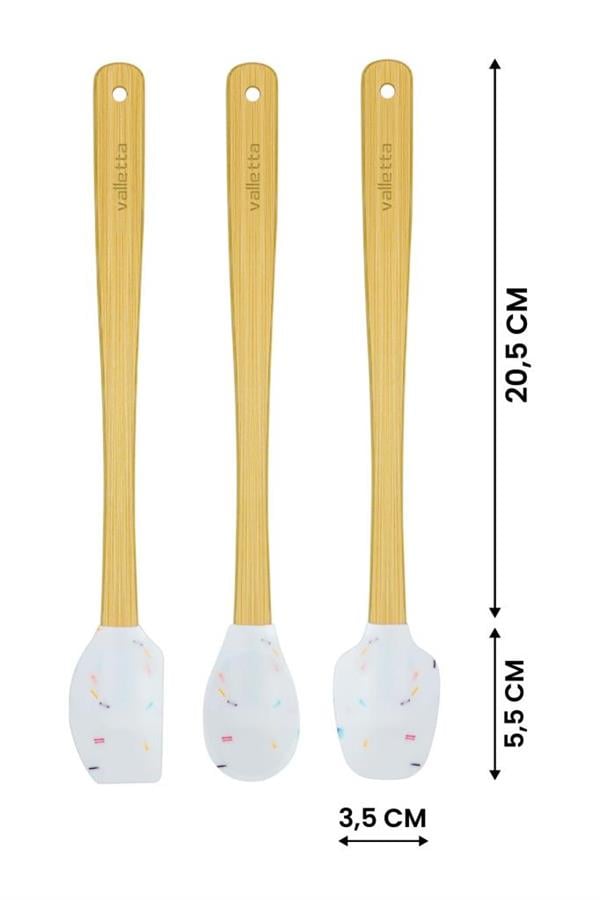 VALLETTA INDIGO VLT1518 SPATULA 3'LÜ SET - BEYAZ RENKLİ NOKTALI